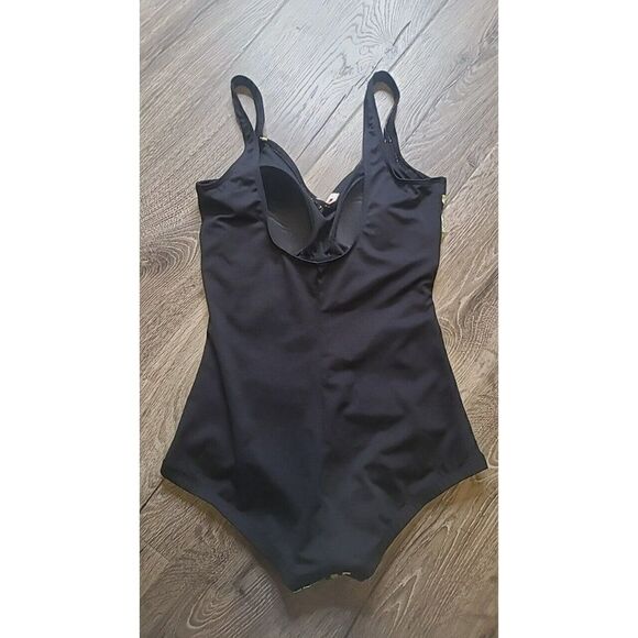 Vintage Gabar Womens One Piece Swimsuit Floral Ruched Front Size 14 - Picture 2 of 3